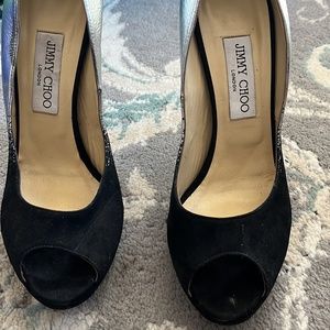 Jimmy Choo silver to black heels